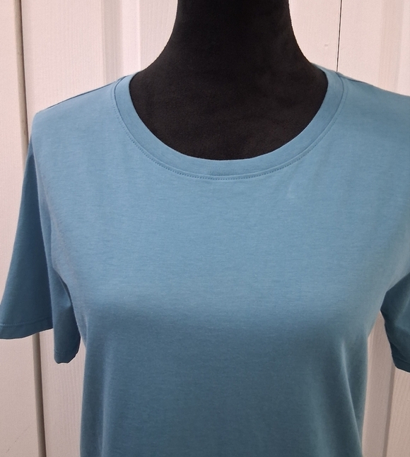 NWT Eileen Fisher Teal Tee Shirt Size S/P - Picture 2 of 14